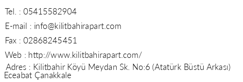 Kilitbahir Apart Butik Otel telefon numaralar, faks, e-mail, posta adresi ve iletiim bilgileri