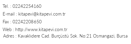Kitap Evi Otel telefon numaralar, faks, e-mail, posta adresi ve iletiim bilgileri