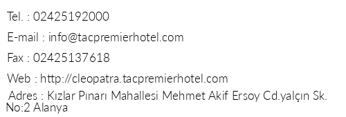 Kleopatra Ta Hotel telefon numaralar, faks, e-mail, posta adresi ve iletiim bilgileri