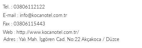 Koan Otel telefon numaralar, faks, e-mail, posta adresi ve iletiim bilgileri