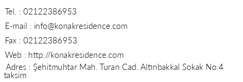 Konak Residence telefon numaralar, faks, e-mail, posta adresi ve iletiim bilgileri
