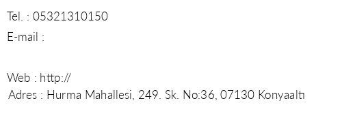 Konyaalt Turkuaz Residence telefon numaralar, faks, e-mail, posta adresi ve iletiim bilgileri