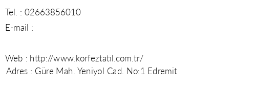Krfez Termal telefon numaralar, faks, e-mail, posta adresi ve iletiim bilgileri