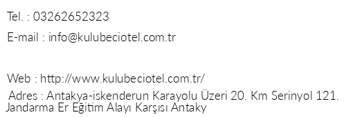 Kulubeci Hotel telefon numaralar, faks, e-mail, posta adresi ve iletiim bilgileri