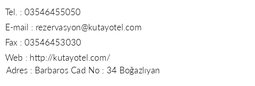 Kutay Otel telefon numaralar, faks, e-mail, posta adresi ve iletiim bilgileri
