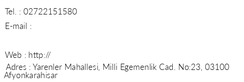 Lale Otel Afyon telefon numaralar, faks, e-mail, posta adresi ve iletiim bilgileri