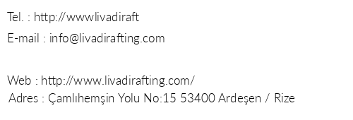 Livadi Rafting Konaklama telefon numaralar, faks, e-mail, posta adresi ve iletiim bilgileri