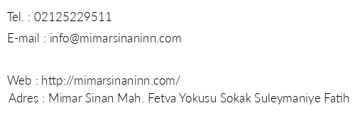 Mimar Sinan nn telefon numaralar, faks, e-mail, posta adresi ve iletiim bilgileri