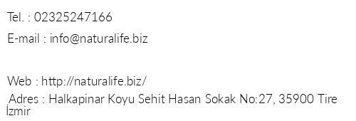 Naturalife iftlik Hotel Tire telefon numaralar, faks, e-mail, posta adresi ve iletiim bilgileri