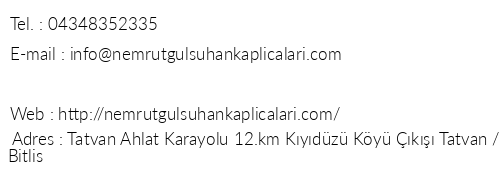 Nemrut Glsuhan Kaplcalar telefon numaralar, faks, e-mail, posta adresi ve iletiim bilgileri