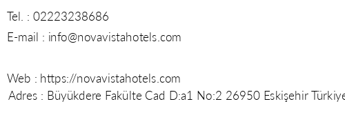 Nova Vista Hotels telefon numaralar, faks, e-mail, posta adresi ve iletiim bilgileri