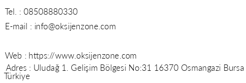 Oksijen Zone Hotel Uluda telefon numaralar, faks, e-mail, posta adresi ve iletiim bilgileri