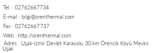 ren Thermal Hotel Clinic Spa telefon numaralar, faks, e-mail, posta adresi ve iletiim bilgileri