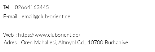 Orient Garden telefon numaralar, faks, e-mail, posta adresi ve iletiim bilgileri