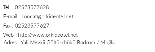 Orkide Otel telefon numaralar, faks, e-mail, posta adresi ve iletiim bilgileri