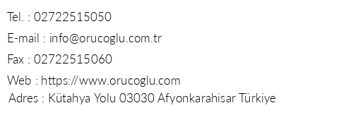 Oruolu Termal Otel telefon numaralar, faks, e-mail, posta adresi ve iletiim bilgileri
