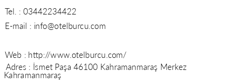 Otel Burcu telefon numaralar, faks, e-mail, posta adresi ve iletiim bilgileri