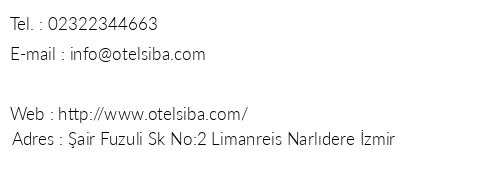 Otel Siba telefon numaralar, faks, e-mail, posta adresi ve iletiim bilgileri