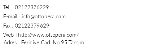 Ottopera Hotel telefon numaralar, faks, e-mail, posta adresi ve iletiim bilgileri