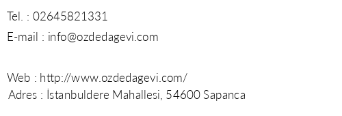 zde Da Evi telefon numaralar, faks, e-mail, posta adresi ve iletiim bilgileri