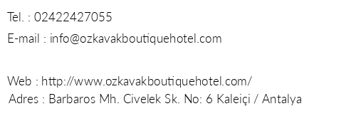 zkavak Hotel telefon numaralar, faks, e-mail, posta adresi ve iletiim bilgileri