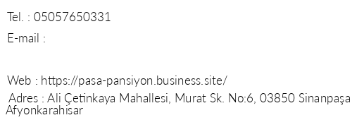 Paa Pansiyon Sinanpaa telefon numaralar, faks, e-mail, posta adresi ve iletiim bilgileri