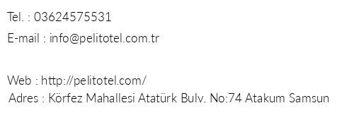 Pelit Otel telefon numaralar, faks, e-mail, posta adresi ve iletiim bilgileri