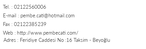 Pembe at Apart Otel telefon numaralar, faks, e-mail, posta adresi ve iletiim bilgileri