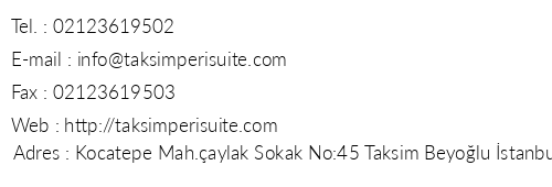 Peri Suite Hotel telefon numaralar, faks, e-mail, posta adresi ve iletiim bilgileri