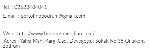 Portofino Hotel telefon numaralar, faks, e-mail, posta adresi ve iletiim bilgileri