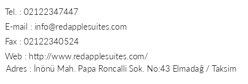 Red Apple Suites telefon numaralar, faks, e-mail, posta adresi ve iletiim bilgileri