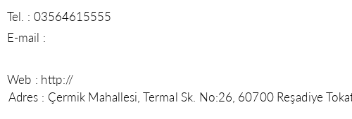 Readiye Termal Otel telefon numaralar, faks, e-mail, posta adresi ve iletiim bilgileri