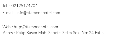 Ritamone Hotel telefon numaralar, faks, e-mail, posta adresi ve iletiim bilgileri