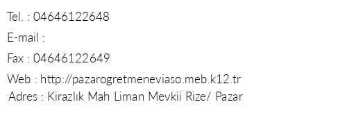 Rize Pazar retmenevi telefon numaralar, faks, e-mail, posta adresi ve iletiim bilgileri