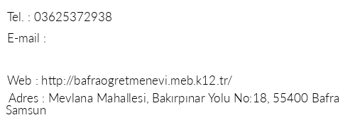 Samsun Bafra retmenevi telefon numaralar, faks, e-mail, posta adresi ve iletiim bilgileri