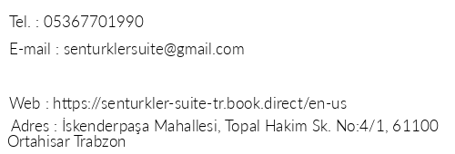 entrkler Suite telefon numaralar, faks, e-mail, posta adresi ve iletiim bilgileri