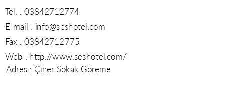 Ses Hotel telefon numaralar, faks, e-mail, posta adresi ve iletiim bilgileri