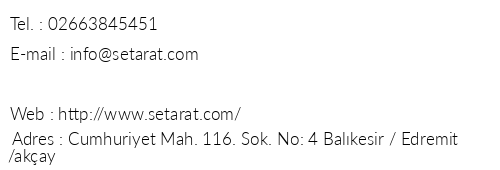 Set Arat Motel Pansiyon telefon numaralar, faks, e-mail, posta adresi ve iletiim bilgileri