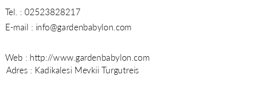 Sianji Gardens Of Babylon Wellbeing Resort telefon numaralar, faks, e-mail, posta adresi ve iletiim bilgileri