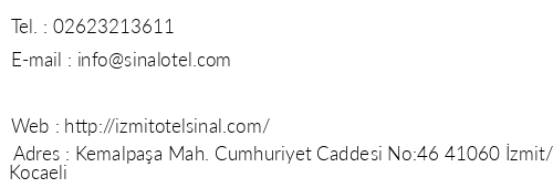 Snal Otel telefon numaralar, faks, e-mail, posta adresi ve iletiim bilgileri