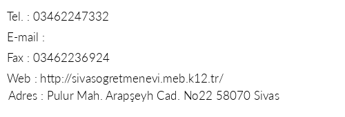 Sivas retmenevi telefon numaralar, faks, e-mail, posta adresi ve iletiim bilgileri