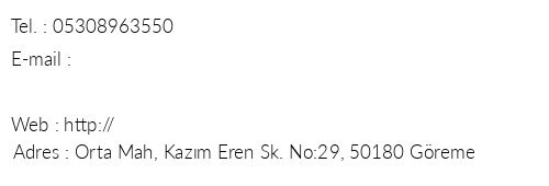 Stay n Peace Cave Hostel telefon numaralar, faks, e-mail, posta adresi ve iletiim bilgileri