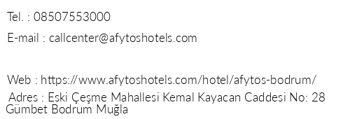 Afytos Bodrum telefon numaralar, faks, e-mail, posta adresi ve iletiim bilgileri