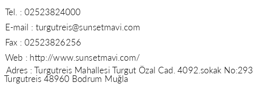 Sunset Mavi telefon numaralar, faks, e-mail, posta adresi ve iletiim bilgileri