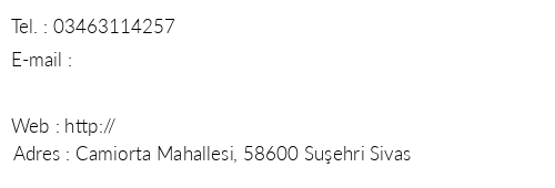 Suehri Doan Palas Otel telefon numaralar, faks, e-mail, posta adresi ve iletiim bilgileri