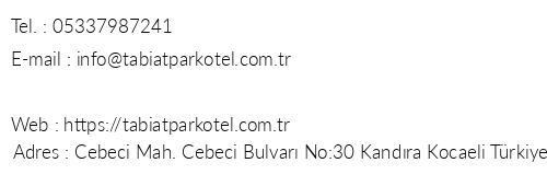 Tabiat Park Otel Cebeci telefon numaralar, faks, e-mail, posta adresi ve iletiim bilgileri