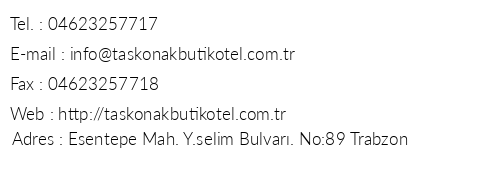 Ta Konak Hotel telefon numaralar, faks, e-mail, posta adresi ve iletiim bilgileri