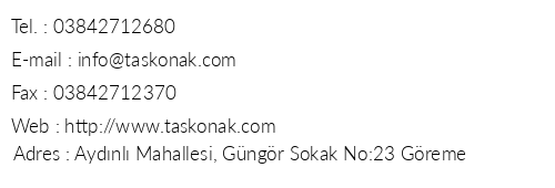 Takonak Hotel telefon numaralar, faks, e-mail, posta adresi ve iletiim bilgileri