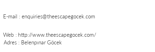 The Escape Hotel telefon numaralar, faks, e-mail, posta adresi ve iletiim bilgileri