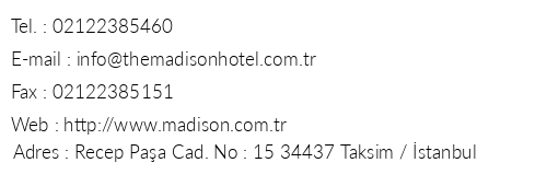 Ramada stanbul Taksim telefon numaralar, faks, e-mail, posta adresi ve iletiim bilgileri